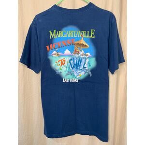 Vintage 2000s Jimmy Buffett Margaritaville Las Vegas Tropical Graphic Shirt L